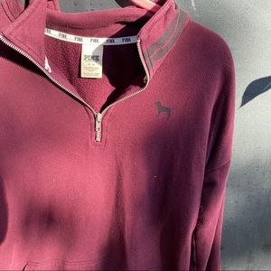 PINK Collared Sweater - Maroon